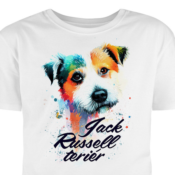 Tričko s potiskem: Jack russel terrier akvarel