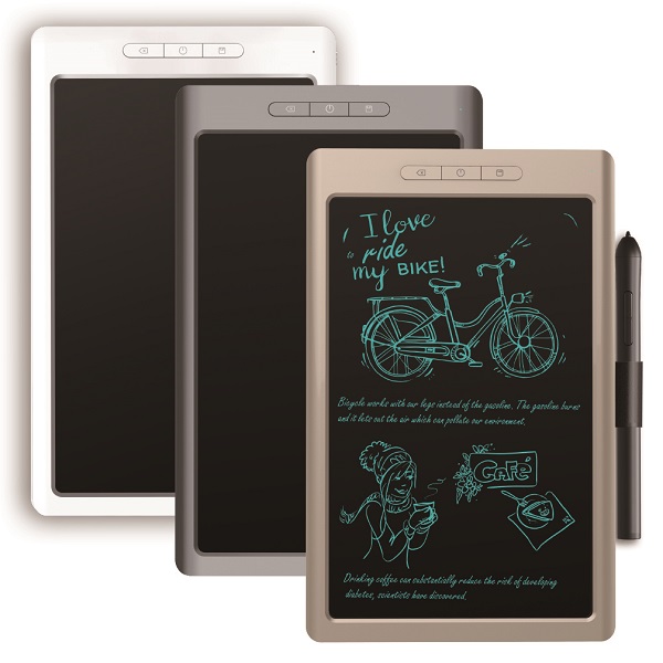 Elektronický LCD psací tablet 10' s bluetooth a pamětí - tmavě šedý