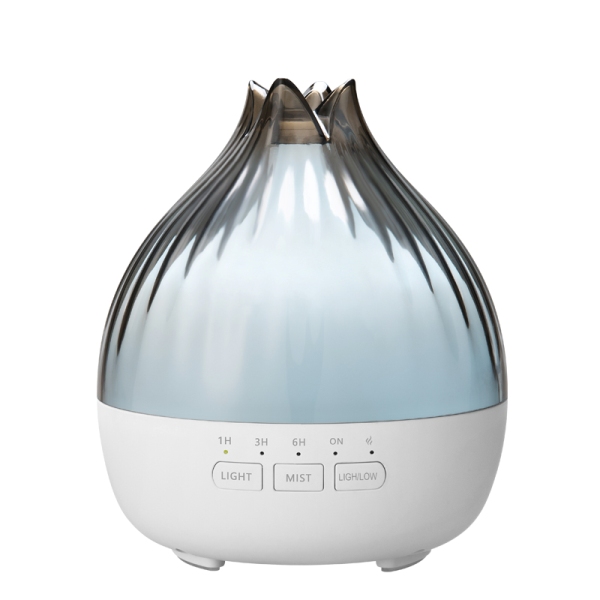Hütermann S01 aroma difuzér šedá-bílá 350 ml - ultrazvukový, 7 barev LED, dálkové ovládání