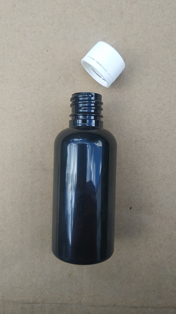 Lahvička plastová s víčkem 50ml, černá
