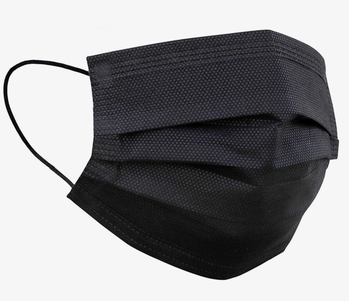 Rouška ochranná 3-vrstvá ze speciální netkané textilie - černá (sada 10 ks v balení), CE.