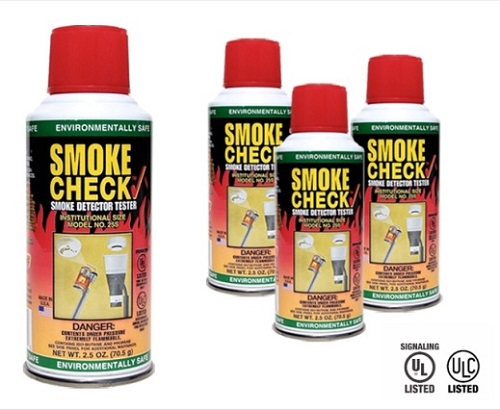 Testovací sprej detektoru kouře SmokeCheck.
