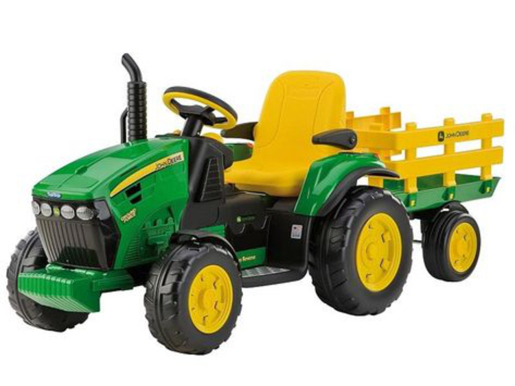 Peg-Pérego John Deere Ground Force traktor s vlečkou 12V zelená.