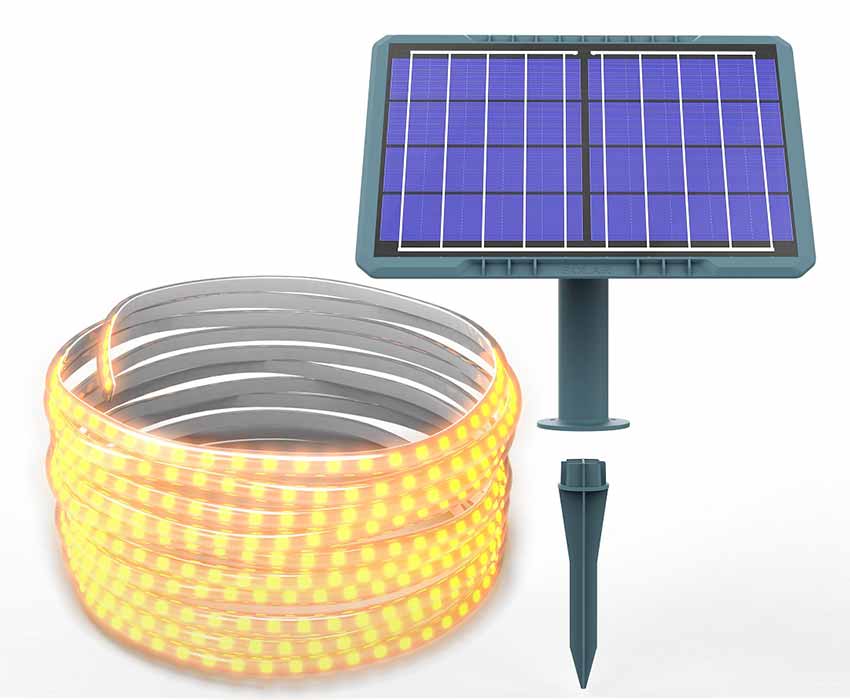 SMART LED pásek 5m + solární panel- venkovní osvětlení na zahradu, bazén, střechu, chodníky, schody...