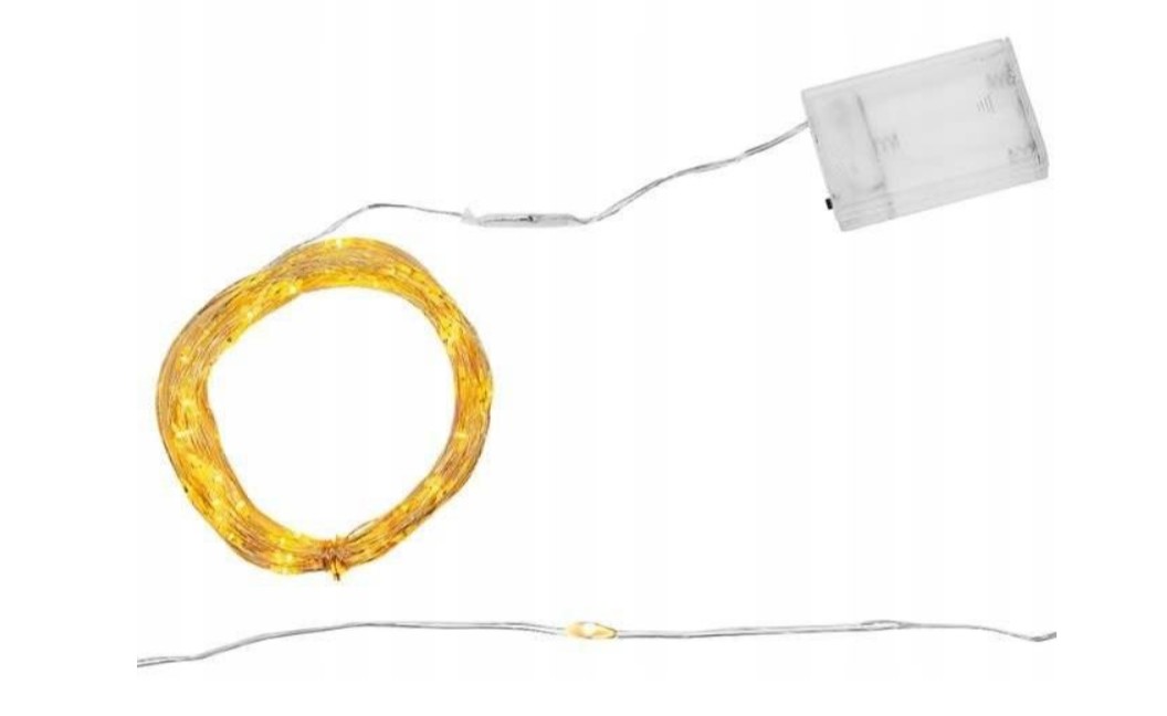 30 LED světel na drátu - teplá bílá