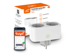 Chytrá WiFi zásuvka dvojitá Tuya s měřením spotřeby, 16 A, ovládání mobilem