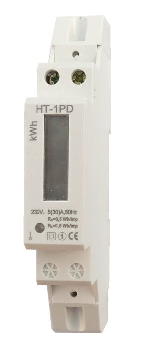 Elektroměr na DIN lištu jednofázový digitální 1F měřič spotřeby wattmetr Hütermann HT-1PD