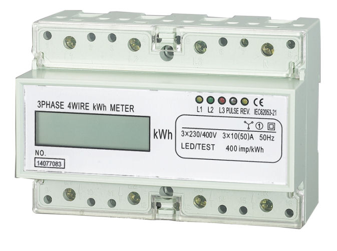 Elektroměr na DIN lištu třífázový digitální měřič spotřeby wattmetr Hütermann HT-3PD
