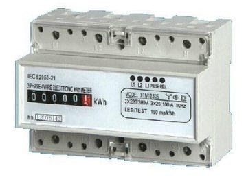 Elektroměr na DIN lištu třífázový mechanický měřič spotřeby wattmetr Hütermann HT-3PM