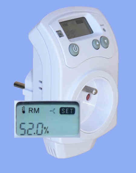 Zásuvkový hygrostat (vlhkoměr) pro ovládání odvlhčovačů nebo zvlhčovačů  HH-810