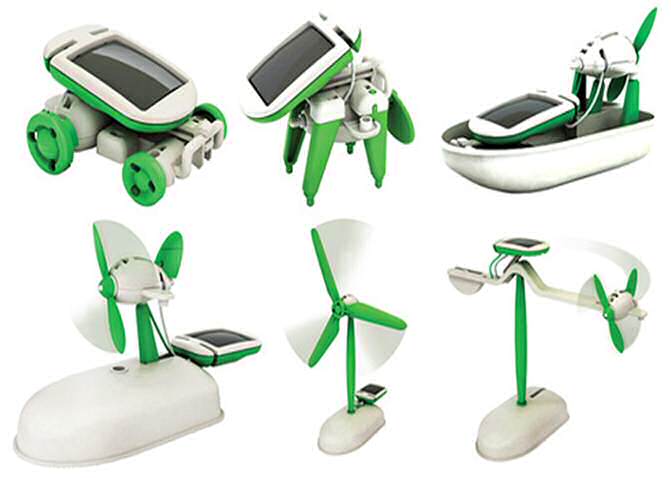Solární stavebnice - hračka SolarBot skládačka Robot SolarKit 6 v 1