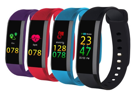 Fitness náramek s měřením tepu a krevního tlaku FT8, OLED, Bluetooth 4.0, Android+iOS -černý